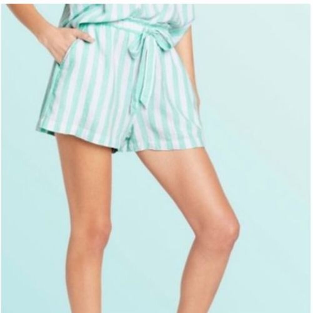 Stoney‎ Clover Lane x Target Striped Casual Linen Shorts Summer Elastic Waist XL